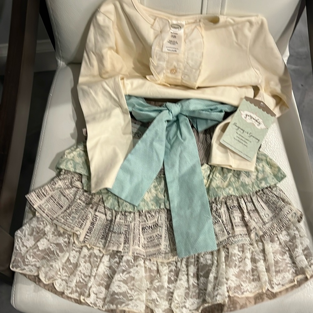 Persnickety top and ruffled skirt outfit